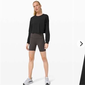 Like New- Lululemon- Muscle Love LS Crop Top- Approx Sz 8- Black